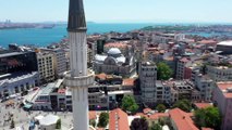 İSTANBUL -  DRONE - Taksim'e yapılan cami yarın açılıyor