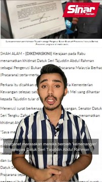 Sudah dapat surat Tajuddin ucap terima kasih