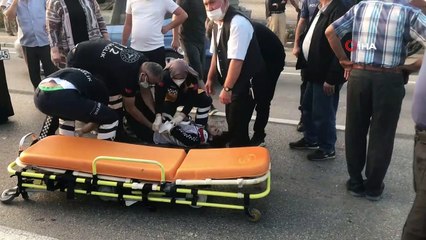 Kırmızı ışık ihlâli yapan motosikletli genç yaralandı