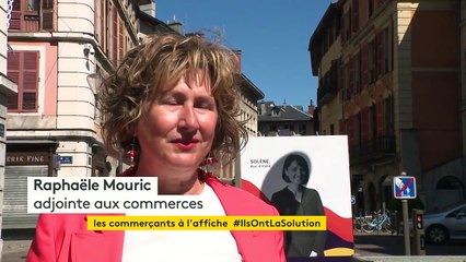 À Chambéry, le visage des commerçants s'affichent dans les rues de la ville