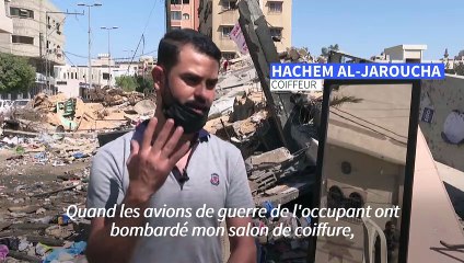 Gaza: un coiffeur déterminé à reprendre son travail sur les décombres de son salon