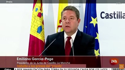 TVE corta bruscamente el directo de García-Page para silenciar las críticas del PSOE a los indultos de Sánchez