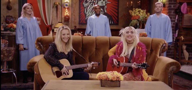 Lady Gaga Joined Lisa Kudrow for a Smelly Cat Duet at the Friends Reunion