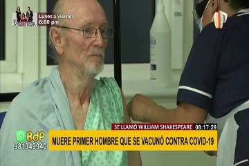 Murió Shakespeare, el primer hombre en recibir la vacuna contra la COVID-19