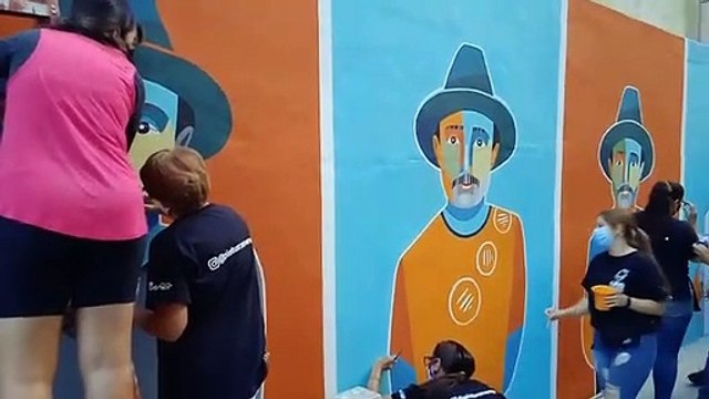 Pintan paredes con imágenes del beato José Gregorio Hernández en Caracas