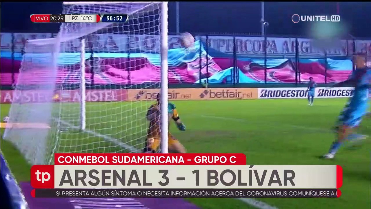 Arsenal aplastó a Bolívar y clasifica a la siguiente fase de la Sudamericana