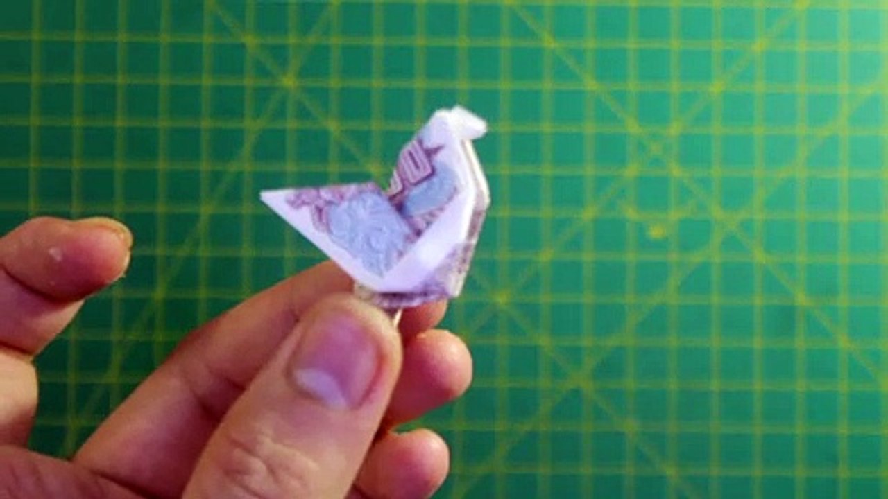 Demo money origami chicken easy | Poulet origami argent démo facile