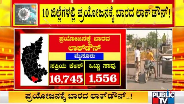 ರಾಜ್ಯದ 10 ಜಿಲ್ಲೆಗಳಲ್ಲಿ ಪ್ರಯೋಜನಕ್ಕೆ ಬಾರದ ಲಾಕ್​ಡೌನ್ | Lockdown | Karnataka