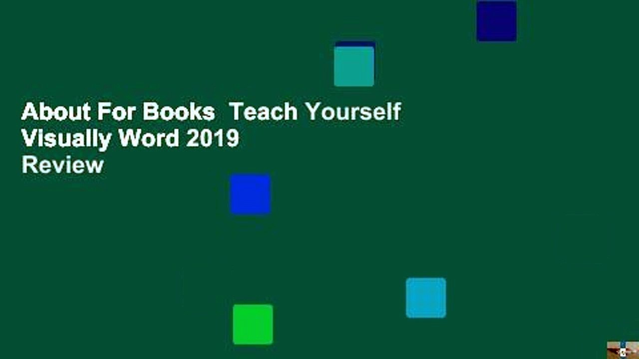 About For Books  Teach Yourself Visually Word 2019  Review
