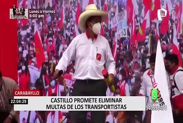 Pedro Castillo condonará las papeletas de los transportistas