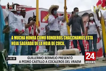 Guillermo Bermejo presentó a Pedro Castillo a cocaleros del Vraem