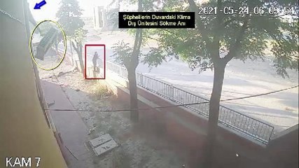 Son dakika haberi: KLİMA ÜNİTESİNİ TEKMEYLE DÜŞÜRÜP ÇALDI, KAMERA GÖRÜNTÜSÜNDEN YAKALANDI