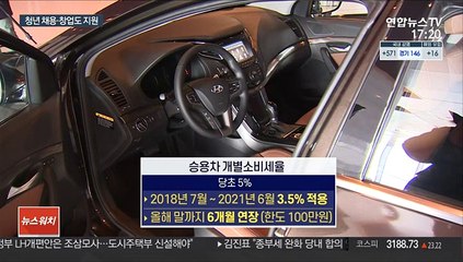 승용차 개소세 연말까지 인하…청년 정규직 장려금 지급