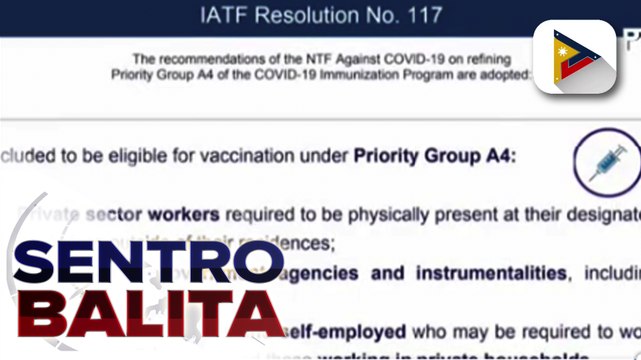 Pinasimpleng listahan ng mga kabilang sa A4 group, inilabas ng IATF; OFWs na malapit nang umalis ng bansa, kabilang na sa A1 group
