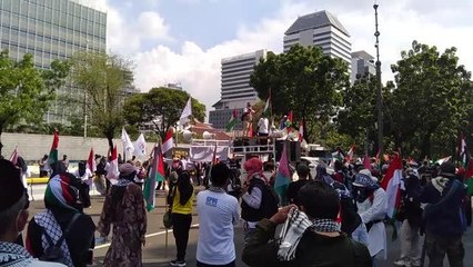 Endonezya'da Filistin'e destek gösterisi