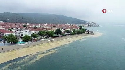 Bursa'da deniz salyası havadan böyle görüntülendi