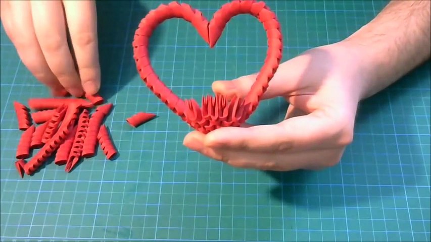 Easy Paper Heart Origami - How To Make A Paper Heart 3D - Paper