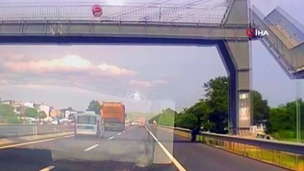 Tekirdağ-İstanbul yolunda makas terörü kamerada