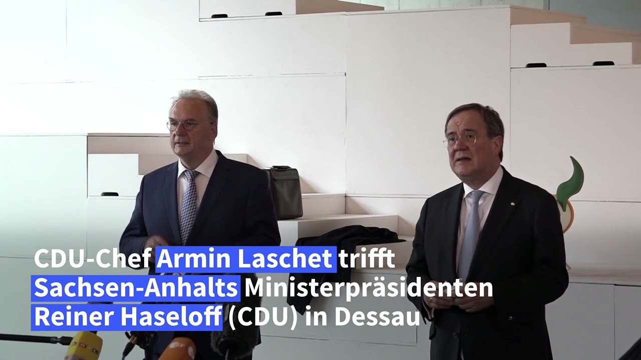 Laschet unterstützt Haseloff kurz vor Landtagswahl in Sachsen-Anhalt