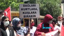 PKK tarafından çocukları dağa kaçırılan aileler Hakkari'de eylem yaptı