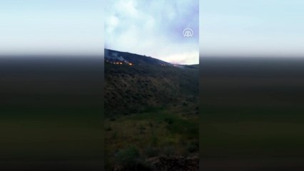 ELAZIĞ - Yıldırım düşmesi sonucu mera alanında yangın çıktı