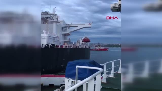 HAM PETROL TAŞIYAN TANKER KIYIYA SÜRÜKLENDİ;İSTANBUL BOĞAZI'NDA TRAFİK ASKIYA ALINDI-3