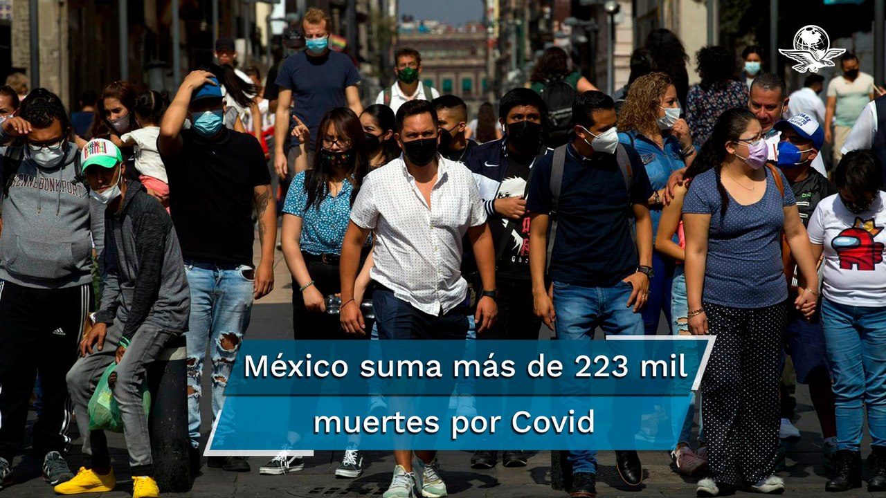 Covid México. Acumula 223 mil 68 muertes por coronavirus