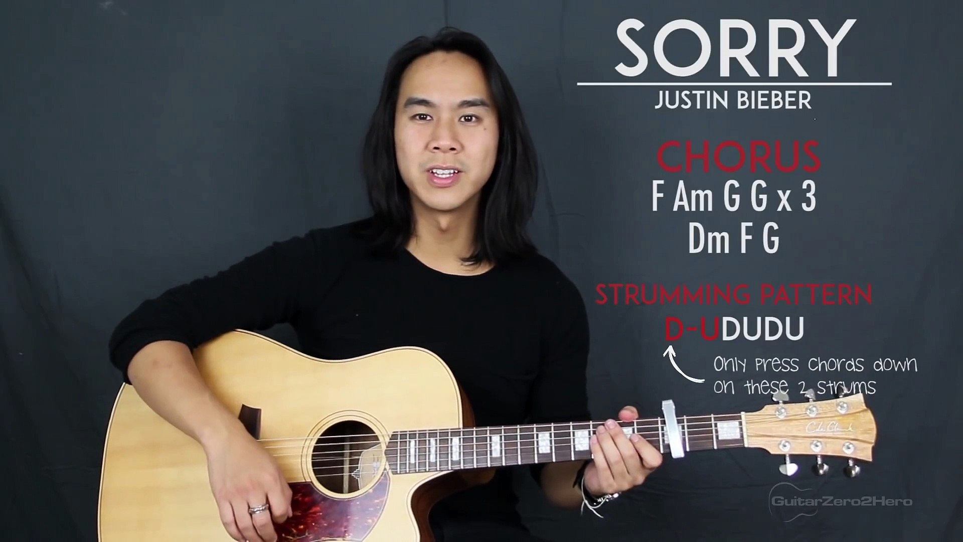 Sorry Justin Bieber Acoustic Guitar Tutorial - video Dailymotion