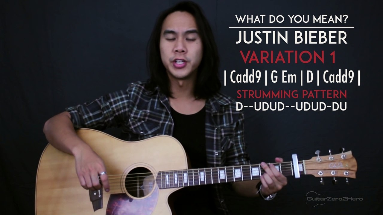 What Do You Mean Acoustic - Justin Bieber Guitar Tutorial (Easy Version + Intermediate Version)