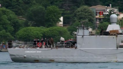 Fransız savaş gemisi İstanbul Boğazı’ndan geçti