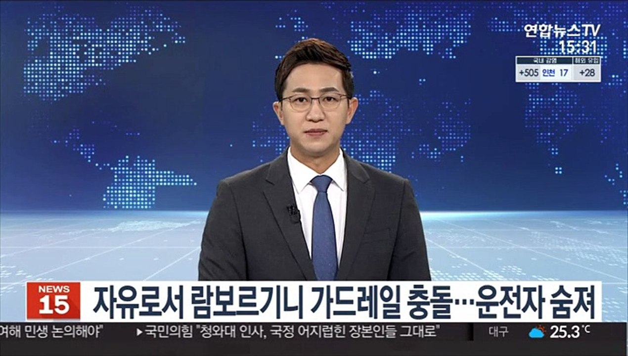 자유로서 람보르기니 가드레일 충돌…운전자 숨져
