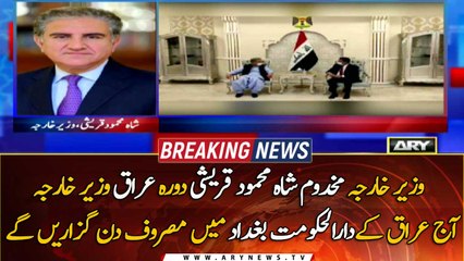 FM Shah Mahmood Qureshi will hold key meetings with Iraqi officials in Baghdad