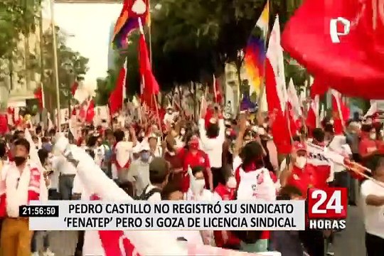 Pedro Castillo no registró su sindicato 'Fenatep' y goza de licencia sindical