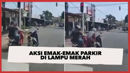 Viral Emak-emak Parkir di Lampu Merah, Motor Ditinggal di Tengah Jalan
