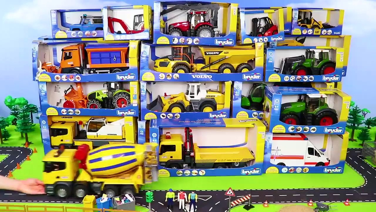 Garbage Truck, Police Cars, Fire Truck, Tractor & Ambulance Toy Vehicles For Kids