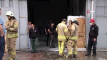 Sanayi sitesinde yangın çıktı, yangına müdahale etmeye çalışan işçi yaralandı