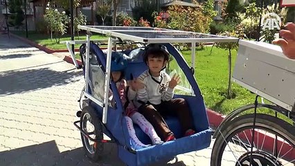 Çocuğu için 'güneş enerjili bisiklet' yapan mühendis!
