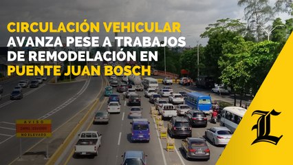 Circulación vehicular avanza pese a trabajos de remodelación en puente Juan Bosch
