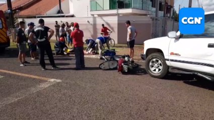 Descargar video: Colisão entre moto e caminhonete deixa motociclista ferida na Região do Lago