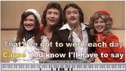 Brotherhood Of Man - Save Your Kisses For Me- karaoke songs online with lyrics on the screen and piano.