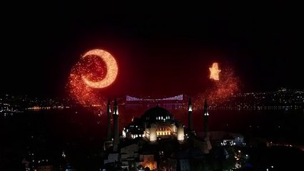 Ayasofya Camii'nde İstanbul'un fethi işte böyle kutlandı!