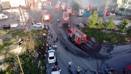 Arnavutköy’de kumaş fabrikasında korkutan yangın