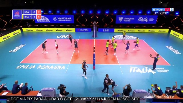 3º Set - Brasil x EUA - Liga das Nações Vôlei masculino - 29/05/2021