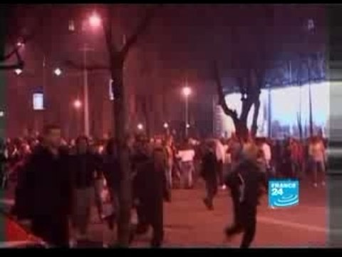 Casseurs à Belgrade. 21-fév.2008