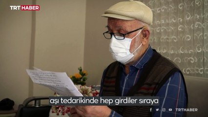 İkna üzerine aşı olan 86 yaşındaki Ozan Mehmet’ten teşekkür şiiri