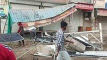 Solar plate on top of the shop was dismantled, two people injured in Hanumangarh