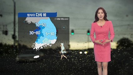 [날씨] 밤사이 다시 비...내일 새벽까지 서해안 시간당 30mm↑ / YTN