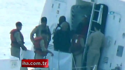 Yan yatan geminin personeli kurtarıldı
