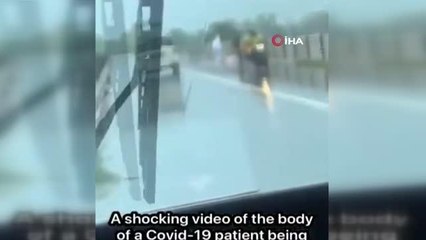 Hindistan'da Covid-19'dan ölen hastanın cansız bedeninin nehre atıldığı anlar ortaya çıktı