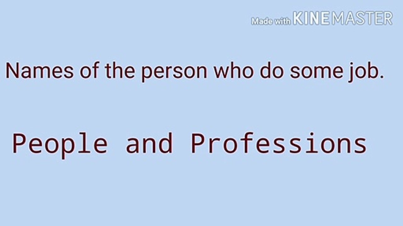 People and professions
